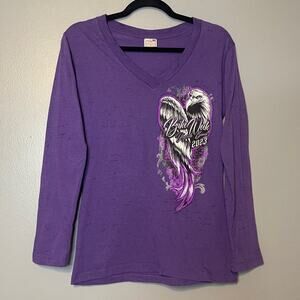 Bike Week M Shirt Daytona Beach Long Sleeve Purple Eagle FL Biker Motorcycle